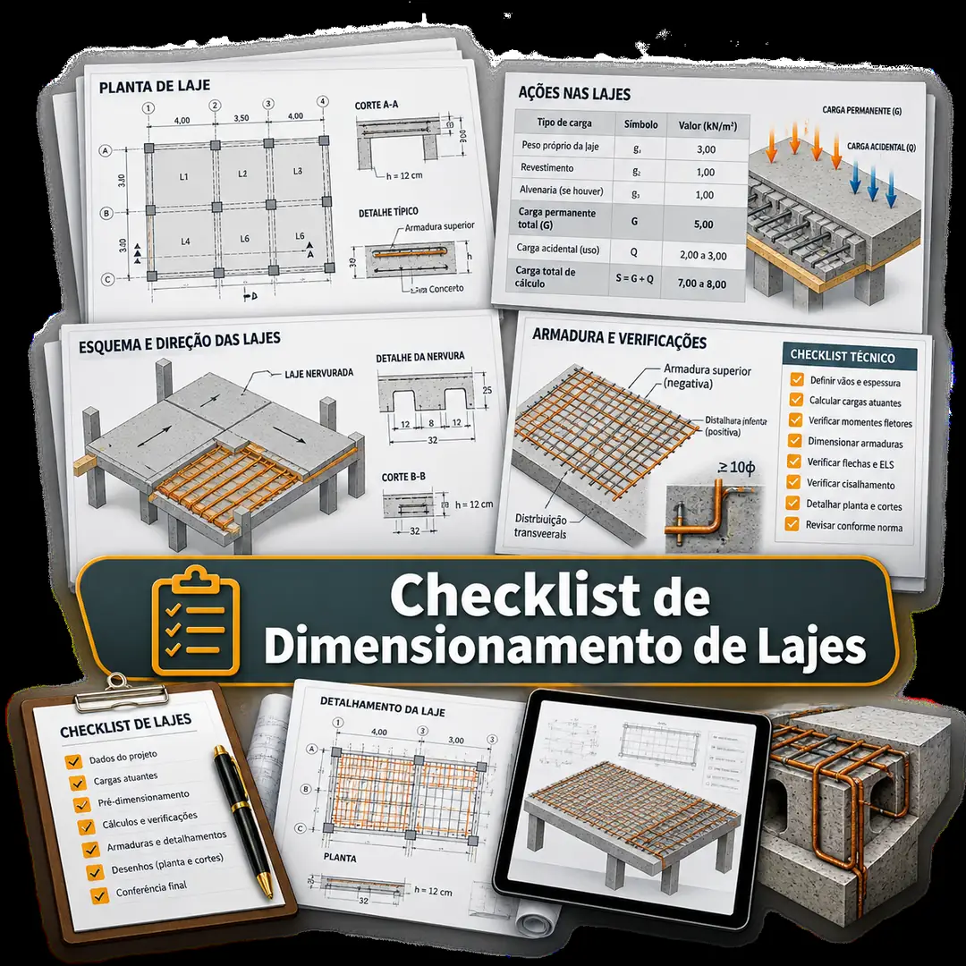 Bônus 1 — Checklist de Dimensionamento de Lajes